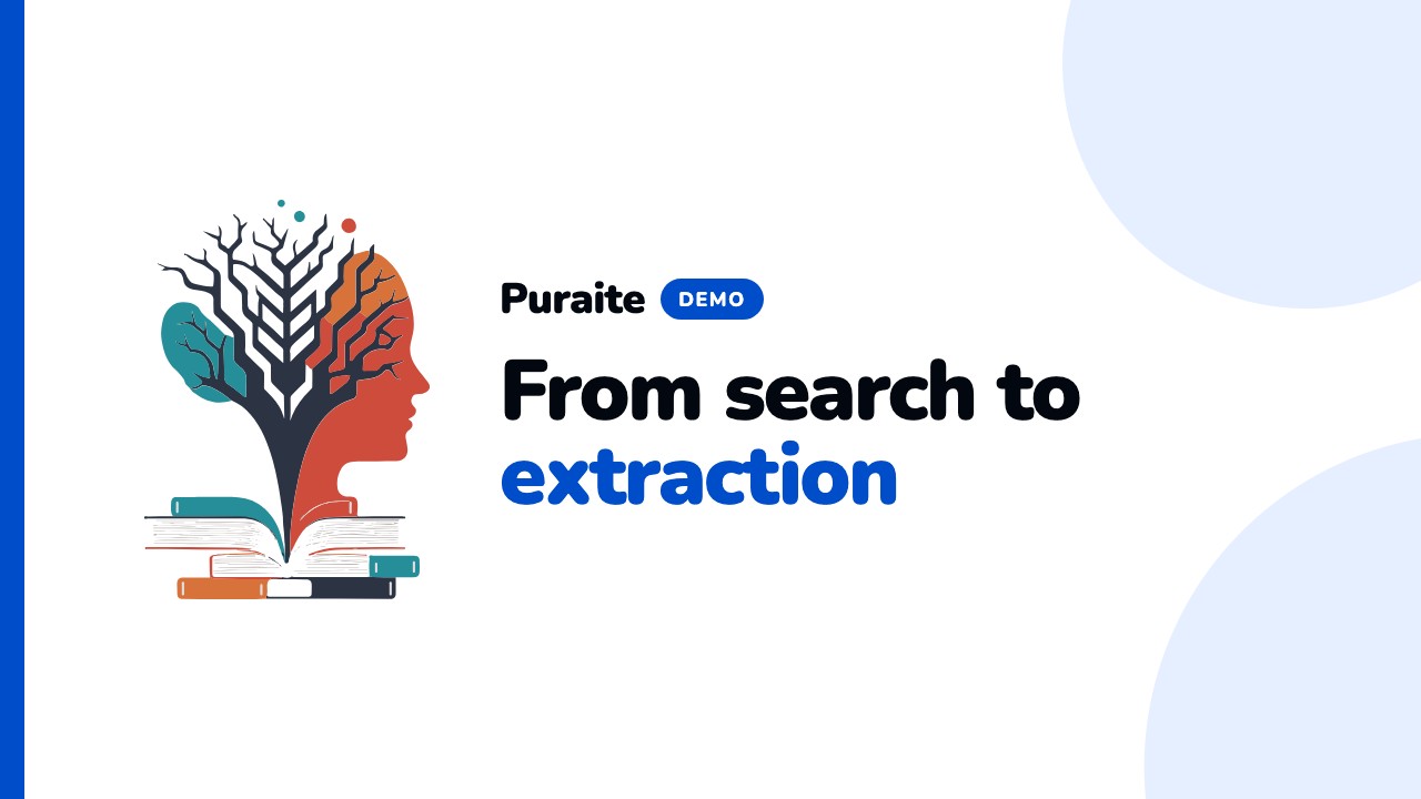 Puraite demo: from search to extraction